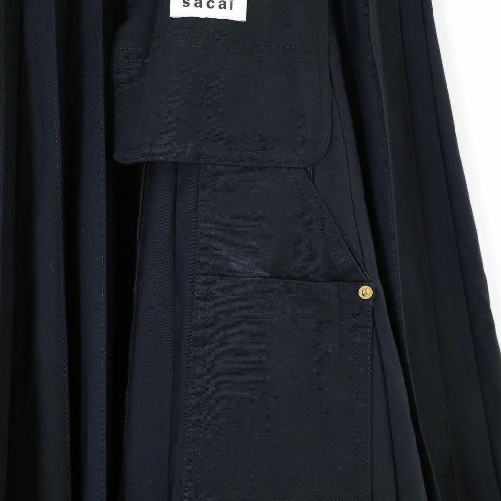 sacai [xCARHARTT WIP] 23-06744 23AW Black Pleated Skirt skirt 0 blackUsed