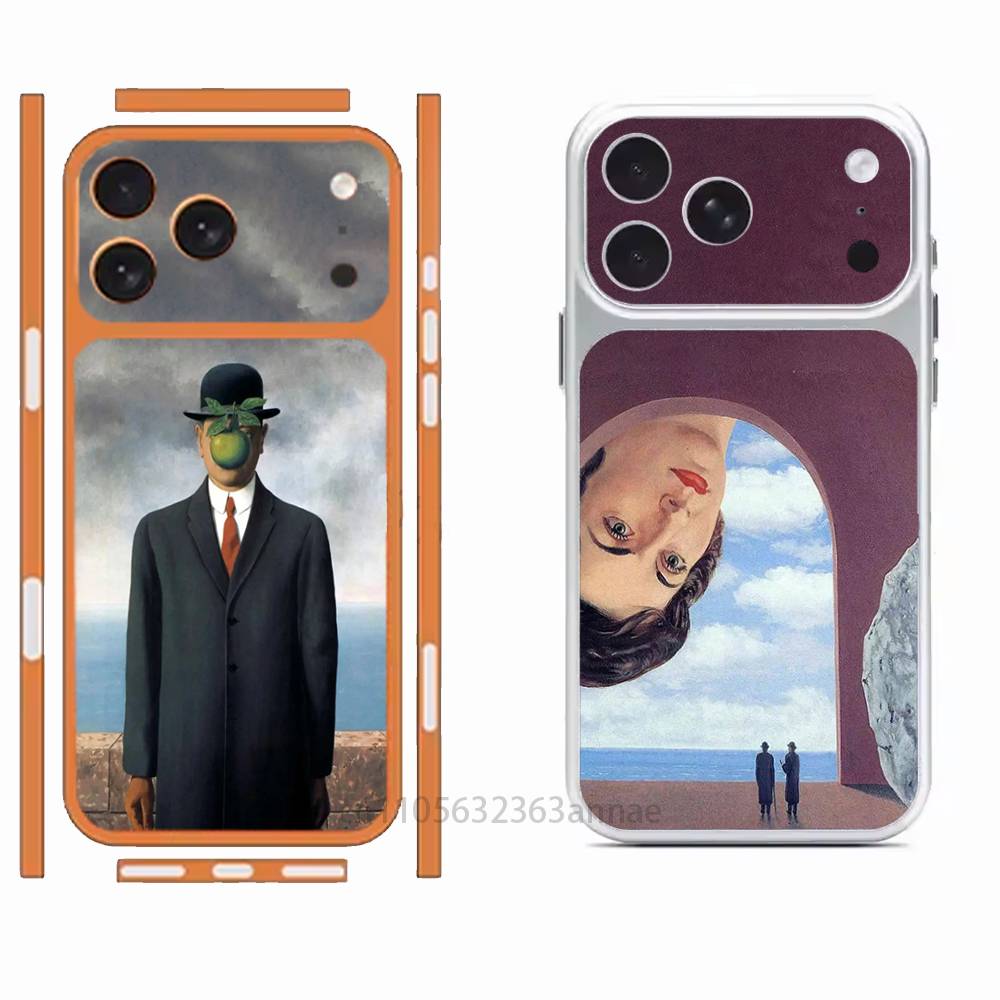 Rene Magritte Art Repeatedly Pasted For iPhone 17 Pro ProMax Back Sticker Cover