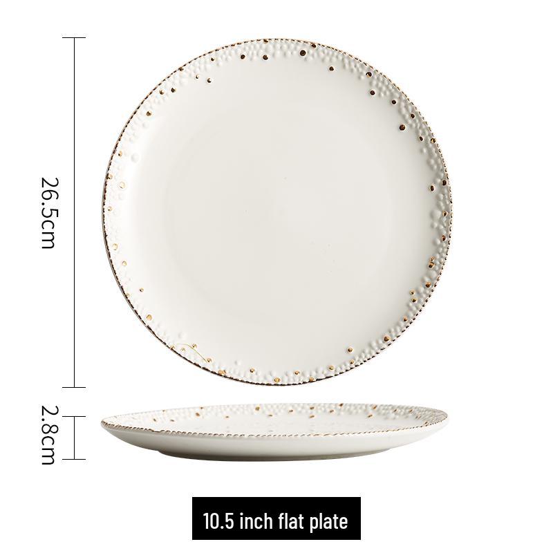 Japanese Ceramic Dinner Plate for Steak, Noodles, Salad, and Western Dishes