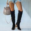 Fashion Women Fashion Casual Vintage Retro Long Knee-high Cowboy Boots Square Heel Shoes Boot Woman