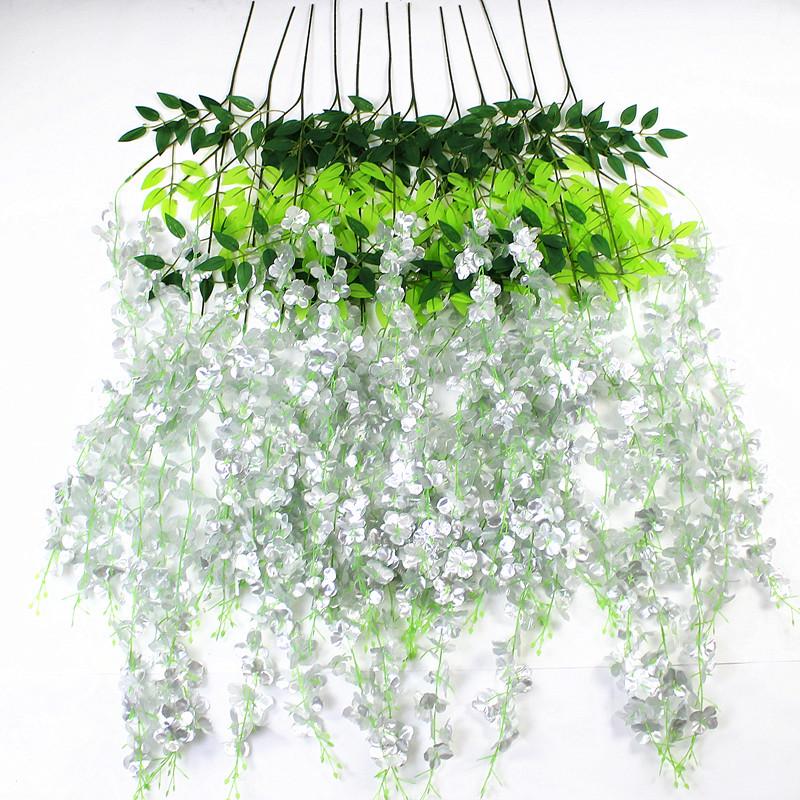 Artificial Wisteria Vine - Violet Hanging Flowers for Ceiling & Wedding Decoration
