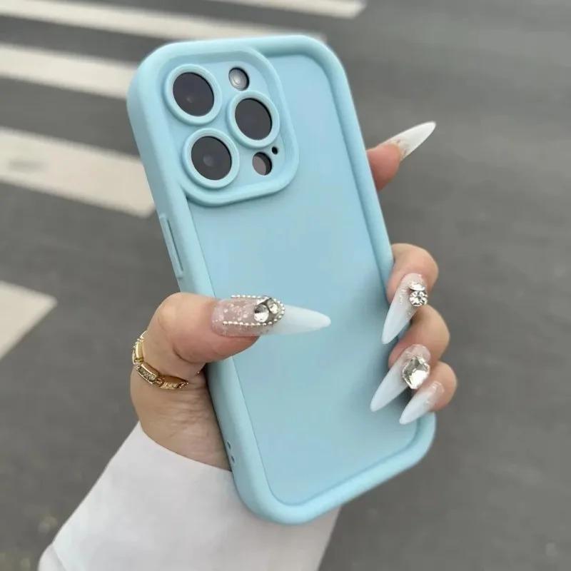 Luxury Soft Candy Liquid Silicone Phone Case For 17 Air 16 15 14 13 12 11 Pro Max 17 Shockproof Bumper Back Cases Cover
