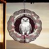 Christmas Owl Wind Spinner 3D Metal Hanging Ornament for Indoor Outdoor Garden Decor Holiday Yard Art Easy Install No Power Needed