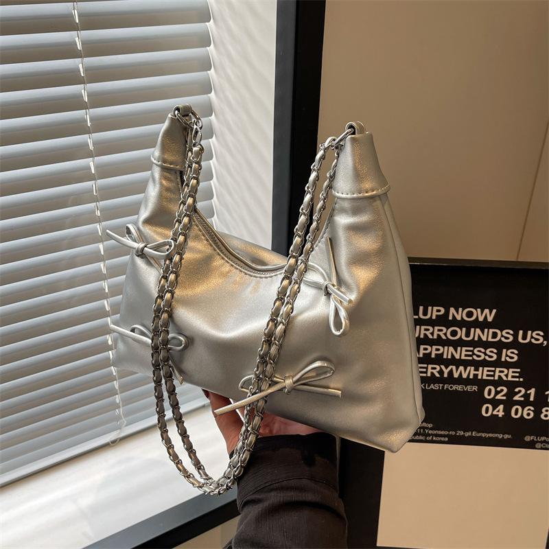 Fashion Bow Bag Women's New Versatile Commuter Shoulder Messenger Bag