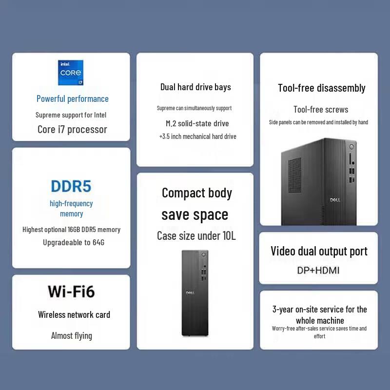Dell ECS1250 Business Desktop PC with 23.8" Monitor (CN version)