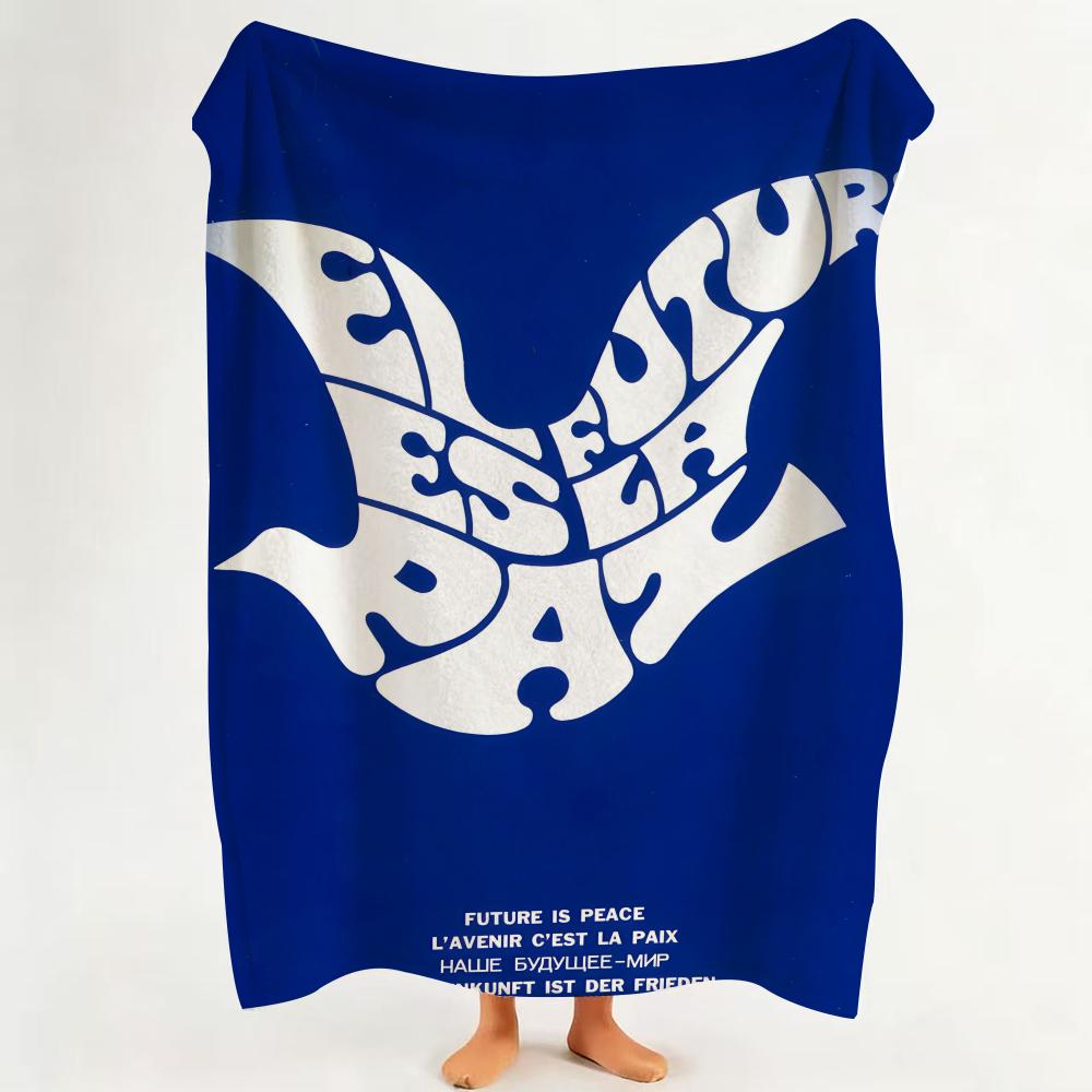 

Symbol D Dove o of P Peace Throw Flannel Throw Blanket Suitable for Sofa Living Room Bedroom 75cmx90cm