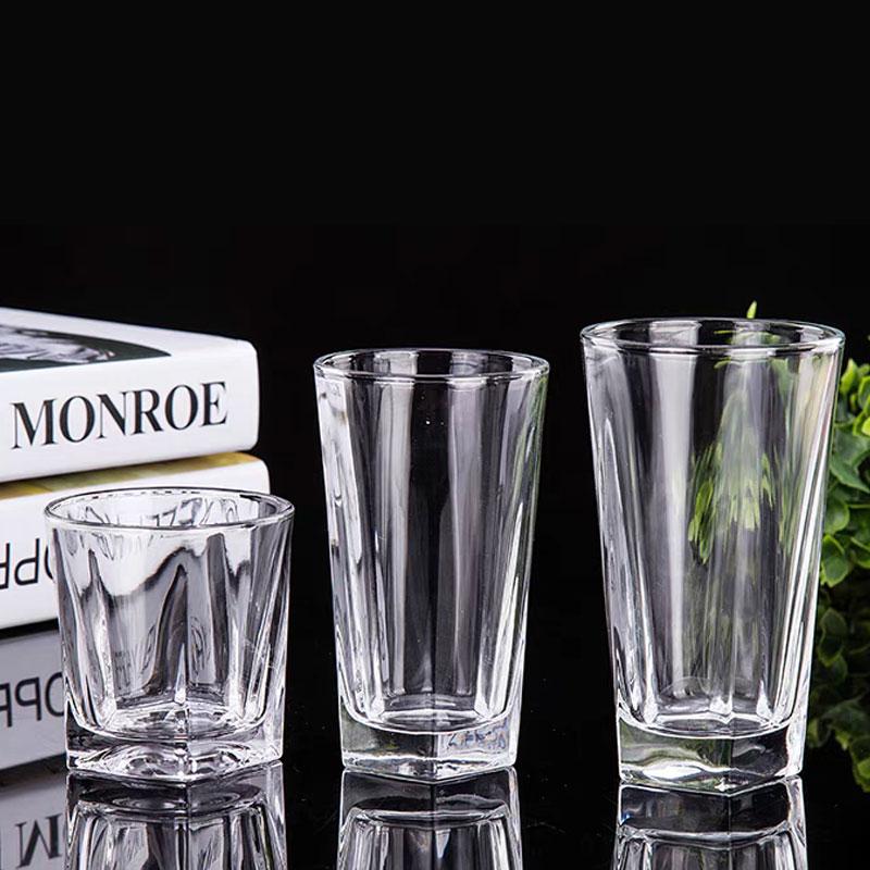 270ml/300ml/370ml Modern Thick Bottomed Whiskey Glass Juice Milk Tea Beverage Cups Transparent Drinking Glasses Home Glassware
