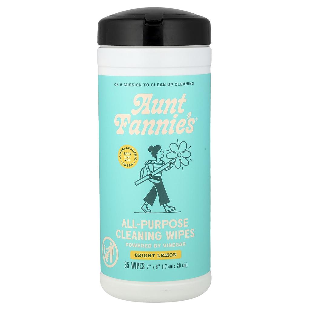 Aunt Fannie's, Multi-Purpose Cleansing Wipes, Bright Lemon, 35 Sheets