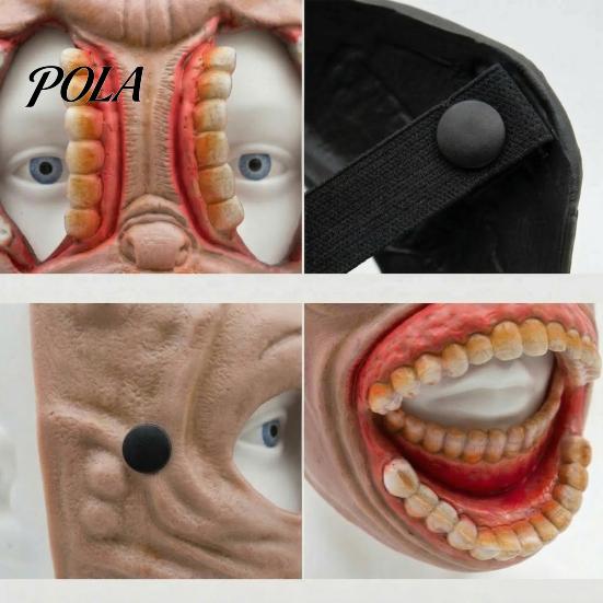Comfortable Halloween Mask Horror Mask, with Hollow Realistic Fangs, Lightweight Breathable Skin-friendly Cosplay PU Foam Grimace for Party
