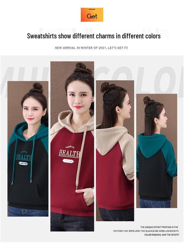 Woodpecker Women's Fleece-Lined Cotton Hoodie - Slimming & Loose Winter Style