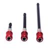 3-Piece Red Quick-Release Self-Locking Hex Shank Magnetic Screwdriver Extension Adapter Set