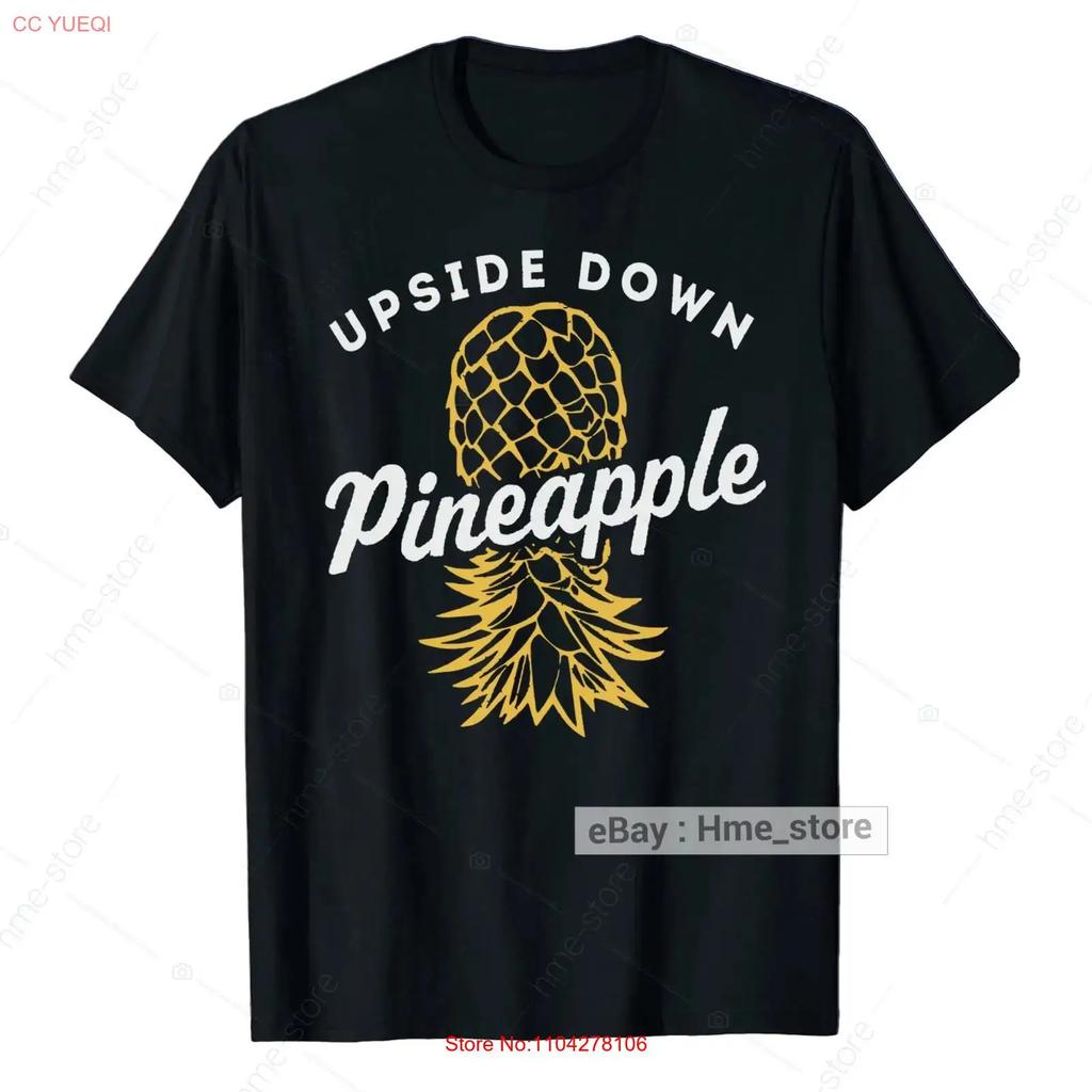 Upside Down Pineapple T Shirt Funny Swinger Lifestyle Polyamory Fun Vintage Washed Top For Everyday Wear Comfortable Stylish