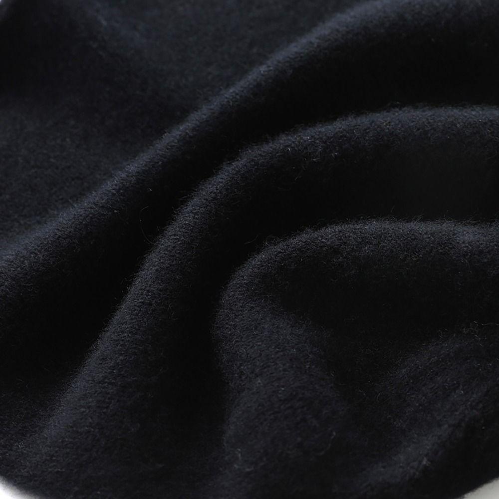 Fashion Cashmere Cashmere Knitted Hat Solid Color Rolled Edge Beanie Hat Unisex Ear Protection Cap