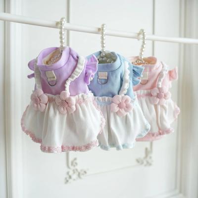 Small and Medium-sized Autumn and Winter Dog Clothing Dog Skirt Sunflower Thread Knitted Skirt Cat Cold Resistant Plush Skirt