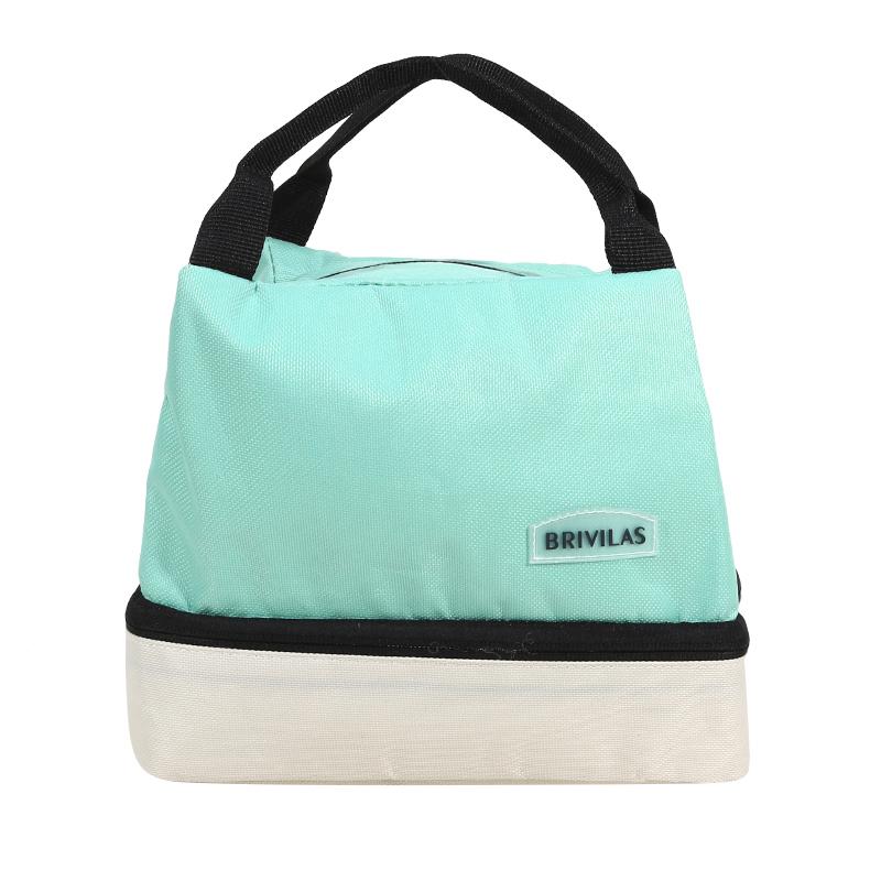 Double Layer Insulated Lunch Bag Cooler Bag With Strap Portable Thermal Food Bag For Work School Kids