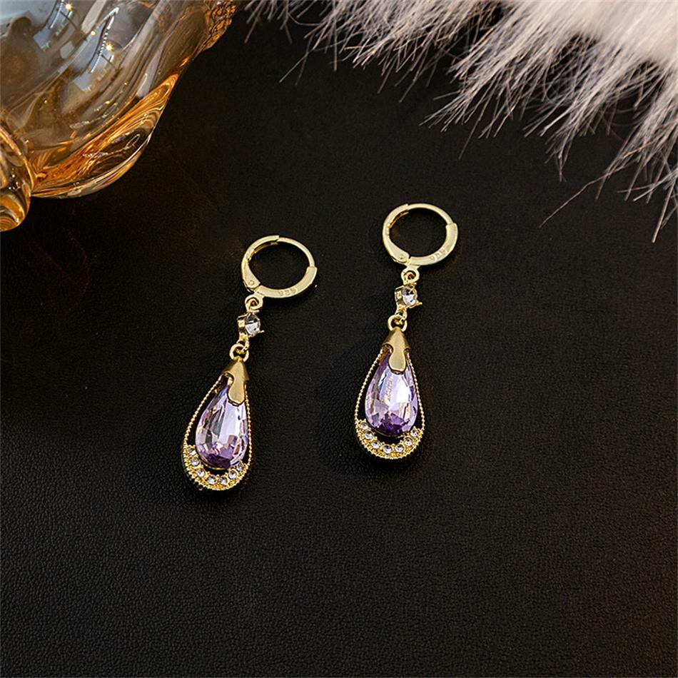 Grüne Farbe Zirkon Kristall Lange Quaste Wassertropfen Ohrringe für Frauen Temperament Koreanischen Schmuck Pendientes Boucle d'oreille