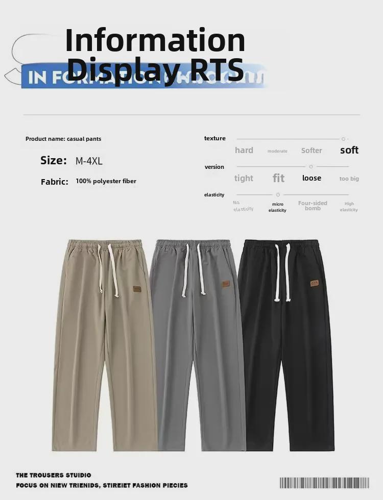 Pánské letní kalhoty Ice Silk s rychleschnoucí úpravou - lehké, volný střih, sportovní a ležérní kalhoty v americkém stylu