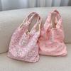 Cute Cartoon Bear Embossed Shoulder Bag For Students Stylish Versatile Tote Bag
