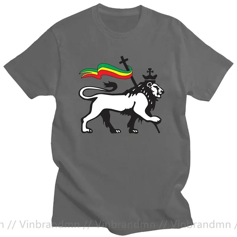 Novelty Red Yellow Green Stripes Rasta Lion Of Judah T Shirt Unisex Rastafarian Reggae Ethiopian Lion Flag Tshirt Jamaica Clothing