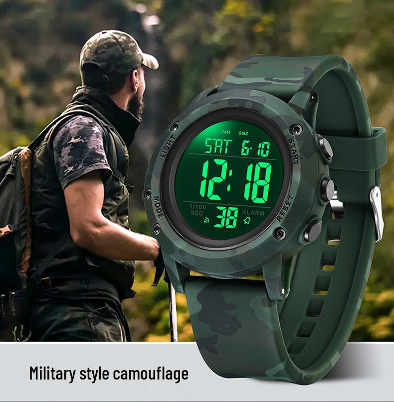 Sanda Youth Camouflage Luminous Multifunctional Waterproof Sports Watch