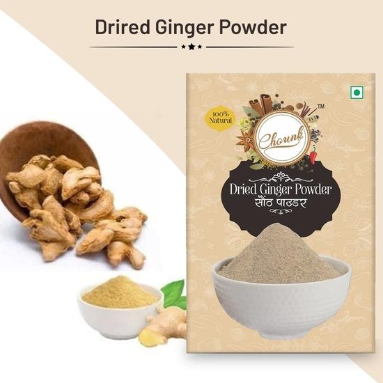 Chounk Tørr Ingefærpulver | Økologiske Sukku-pulver | Adrak-pulver uten konserveringsmidler og uten tilsetningsstoffer | Sonth-pulver 300g (Pakke med 3 X 100g)
