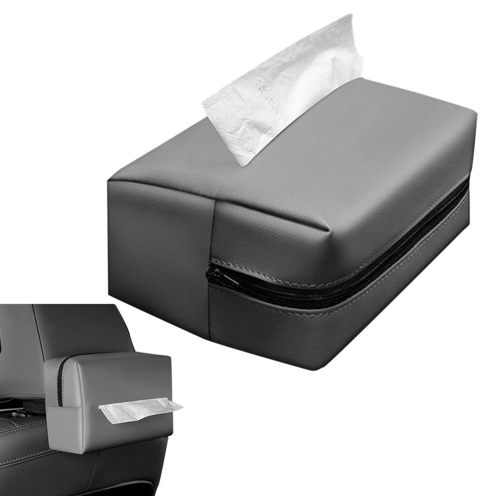 PU-Leder Auto-Taschentuchhalter Auto PU-Leder Serviettenhalter Reißverschluss Tissue-Aufbewahrungswerkzeug Für Auto-Kopfstütze Armaturenbrett Armlehne