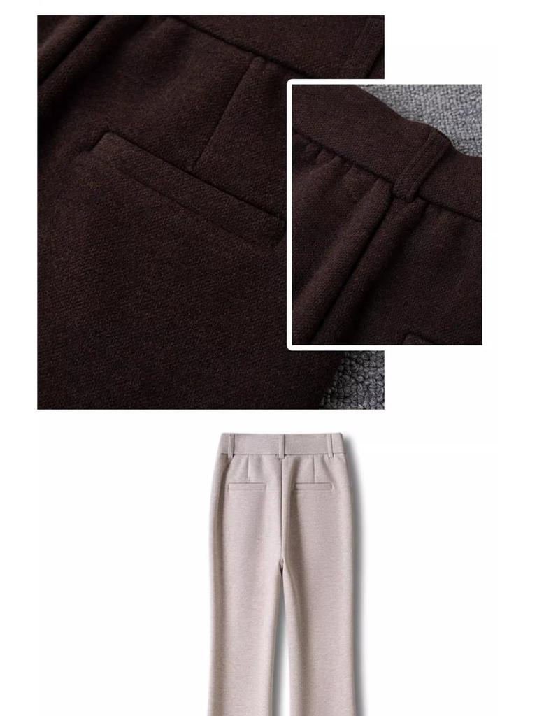 Women's High Waist Wool Blend Fishtail Flare Pants, Slimming Fit, Autumn/Winter 2024