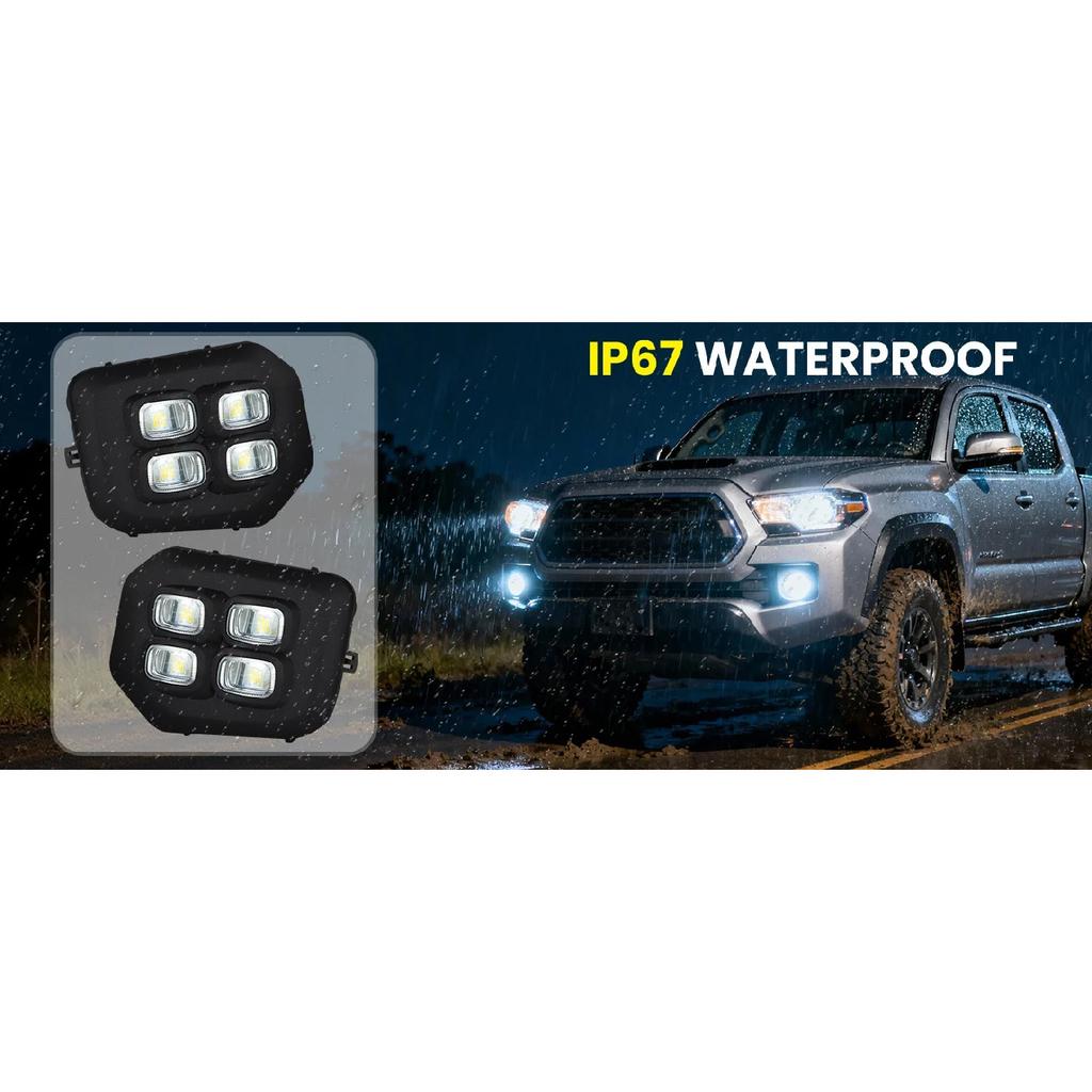 For Toyota Tacoma 2016 - 2023 (Fits SR,SR5 Model Only) 4 Eyes LED DRL Light Assembly Kit Daytime Running Light with Turn Signals