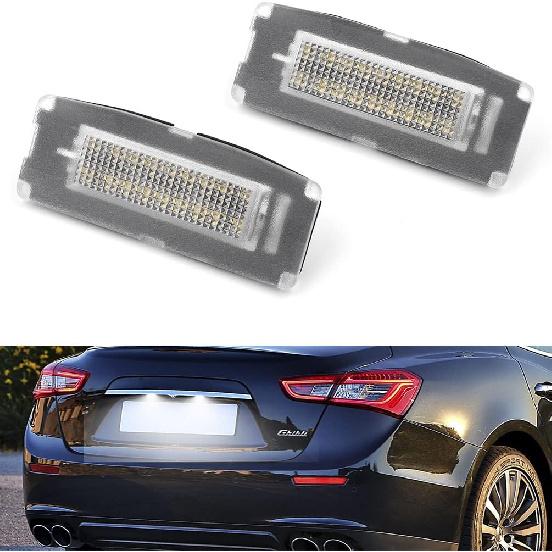 NJSBYL Xenon White LED License Plate Lights for 2014 2015 2016 2017 2018 2019 2020 Maserati-Ghibli S S-Q4 M157 LED Rear License Plate Tag Lamps