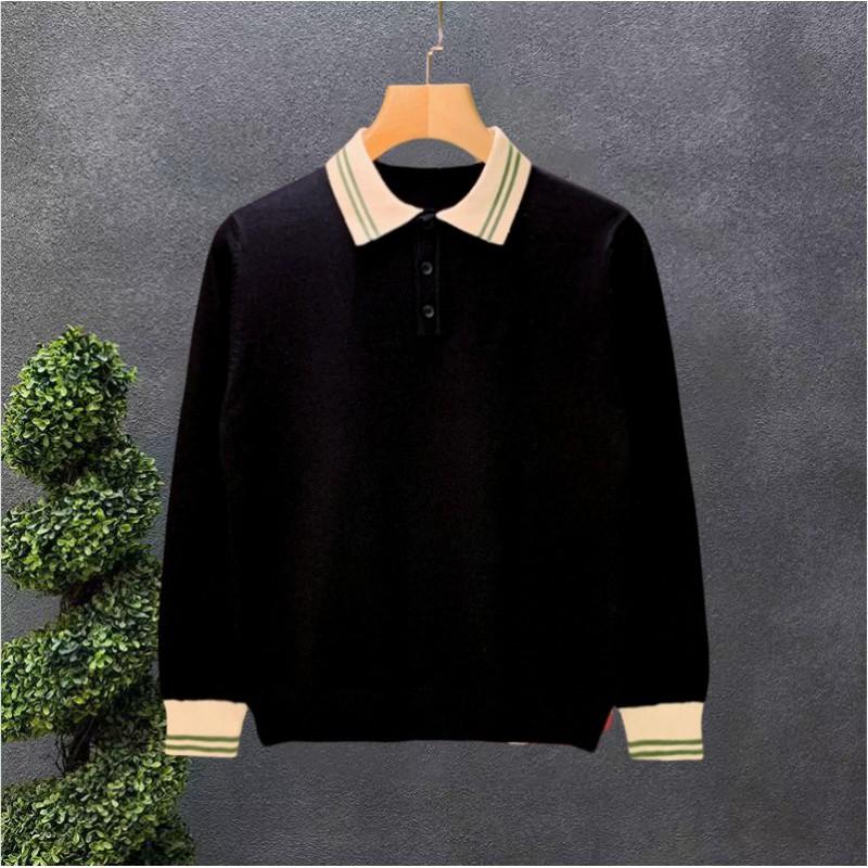 Yuppie Style Slim Fit Knit Polo Shirt Women Long Sleeve Color Block British Fashion Youth Trend