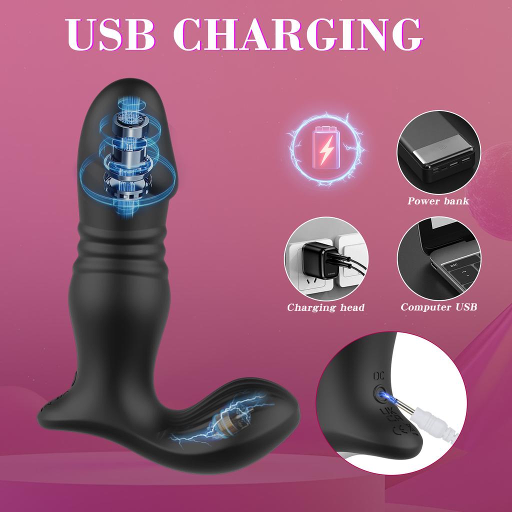 Dildo Vibrator Male Prostate Stimulator Thrusting Anal Vibrator Men APP Vibrator Remote Control Telescopic Prostate Massager 18+