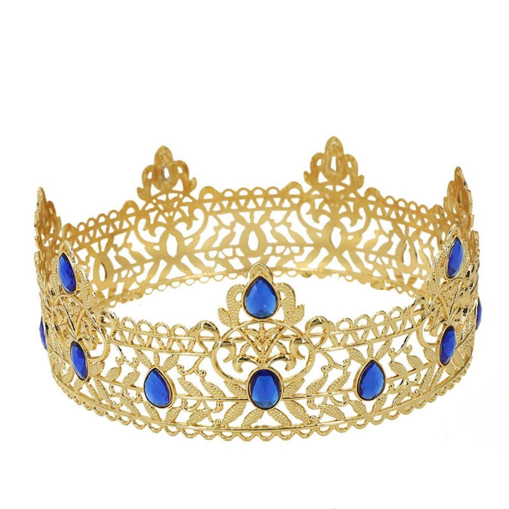 Rhinestone King Crown Luxury Crystal Queen Princess Tiara Beautiful Crystal Cake Topper  Men Women