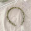 Retro French Wide Skull Top Sponge Headband for Women - Milk Coffee Color Hair Accessory