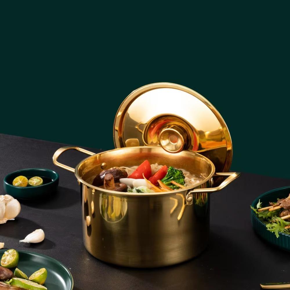 Double Handle Noodle Cooker Deepened Stew Pot Multipurpose Soup Cooking Pot  Porridge
