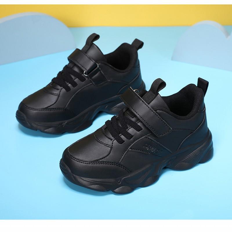 Kids Lightweight Breathable Mesh Running Shoes Boys Girls Black White Casual Sneakers