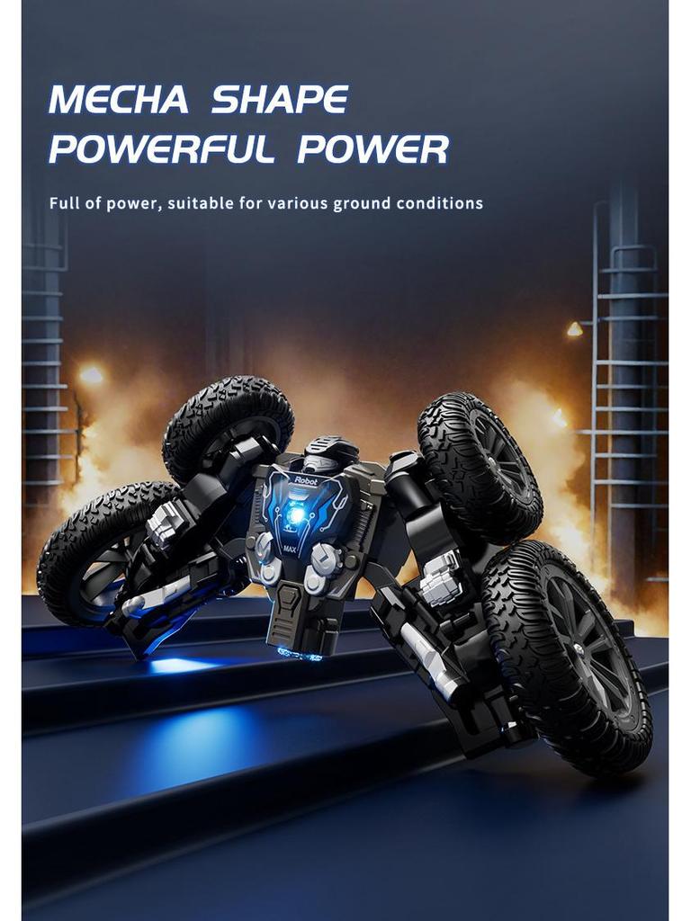 Dual-Sided Rotating Butterfly Stunt Robot Car with Transforming Spray and 2.4G Drift Remote Control