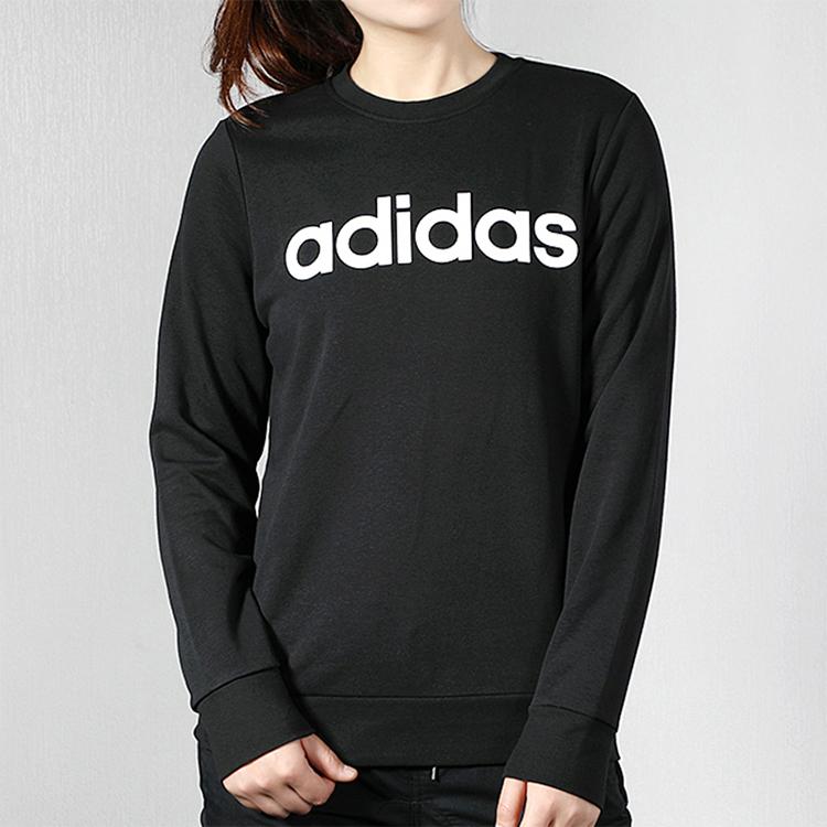 Adidas Essential Linear Sweatshirt Women Tops Black DP2363