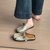 Retro 2025 Flat-bottomed Bag Head Half Slippers Women's Soft-soled Versatile Muller Shoes Low Non-slip Summer New Heel Wear