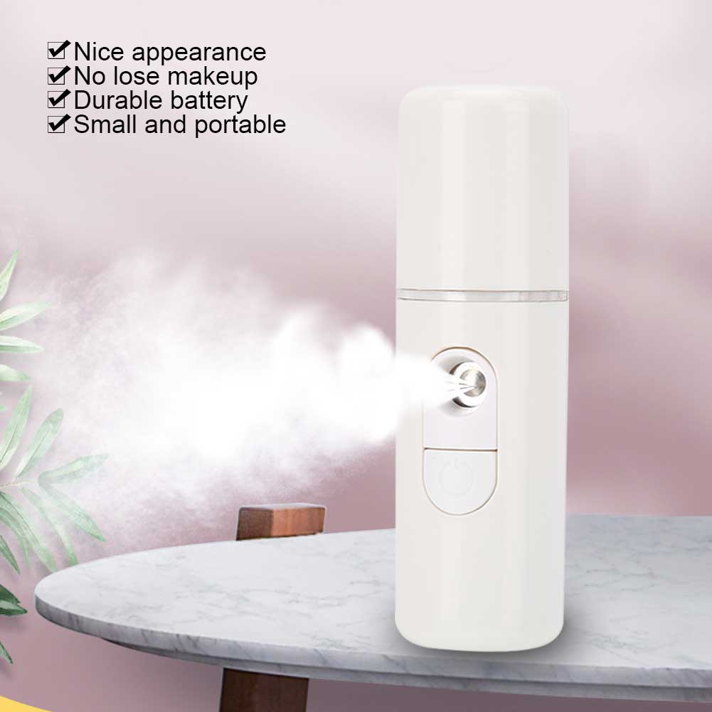 Mist Sprayer Hydrating Portable USB Face Steaming Skin‑Care Humidifier(Pink )