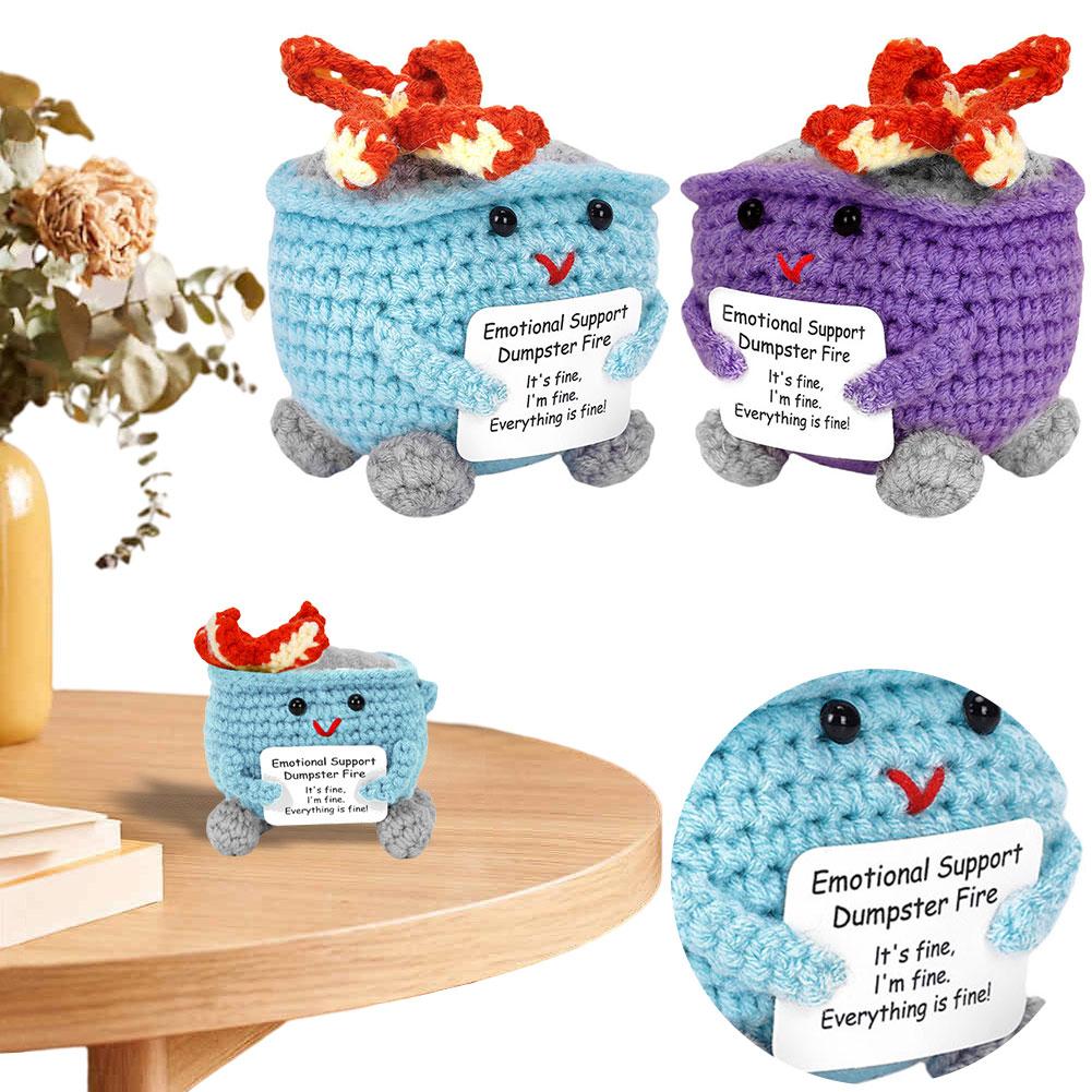 Crochet Dumpster Fire Cute Emotional Support Dumpster Fire Positive Crochet Dumpster Fire Office and Home Decoration Gifts