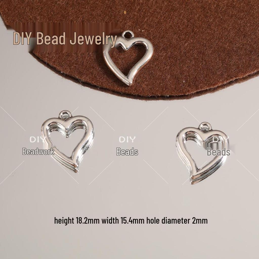 Love Heart Pendant Charm Alloy Jewelry for DIY Bracelets & Necklaces