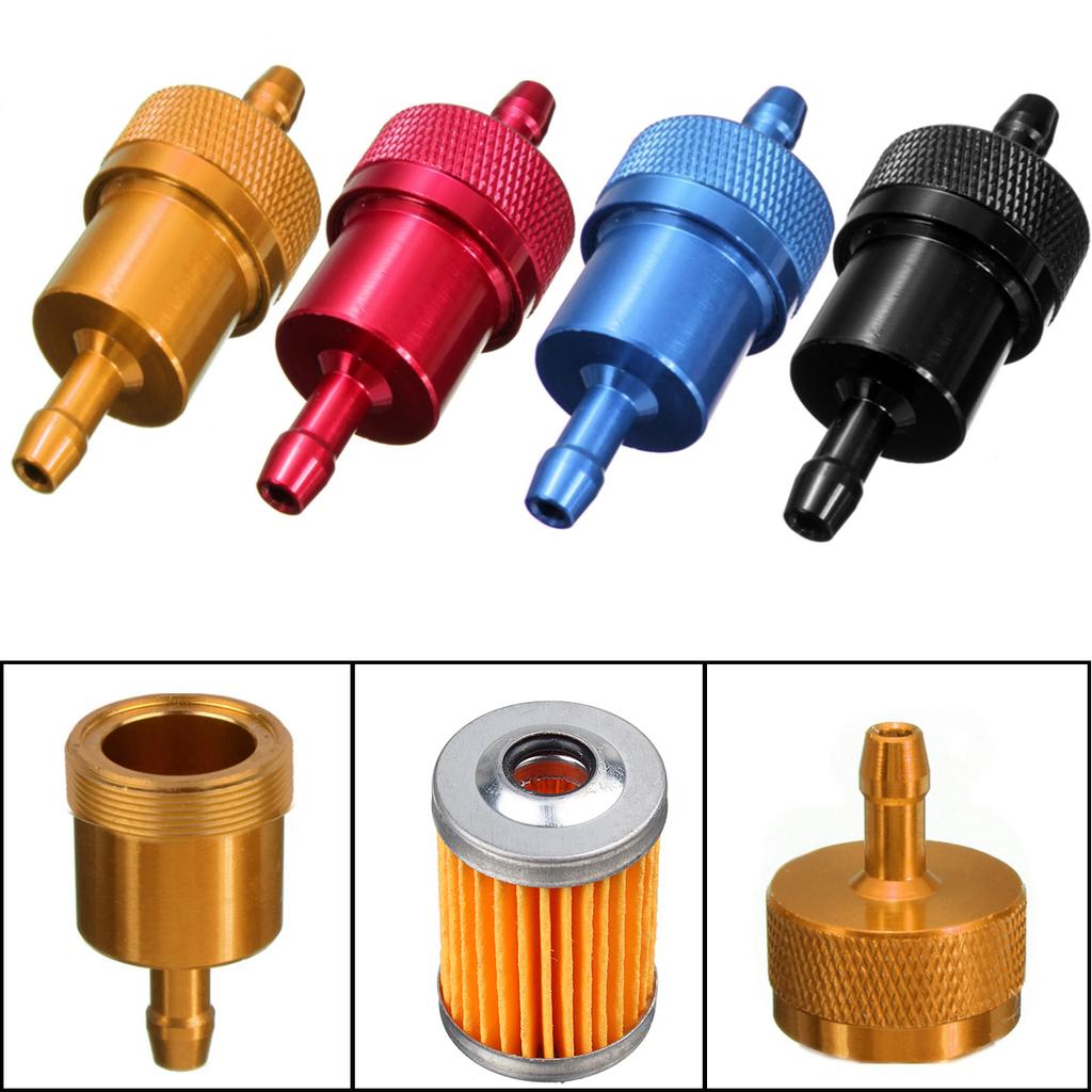 Cheap 1 Pcs Universal 1/4 inch 6mm CNC Aluminium Alloy Motorcycle Inline Fuel Filter Joom