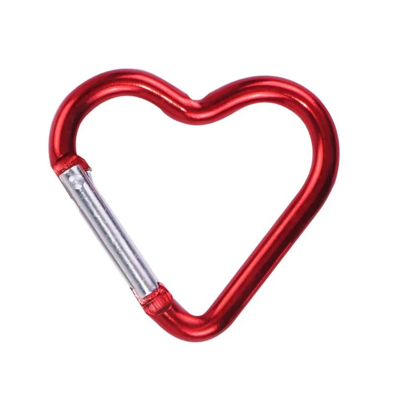 1PC Heart-shaped Aluminum Carabiner Keychain Clip Outdoor Tools Water Bottle Keyring Hook Hanging Buckle Travel Kit Accessories