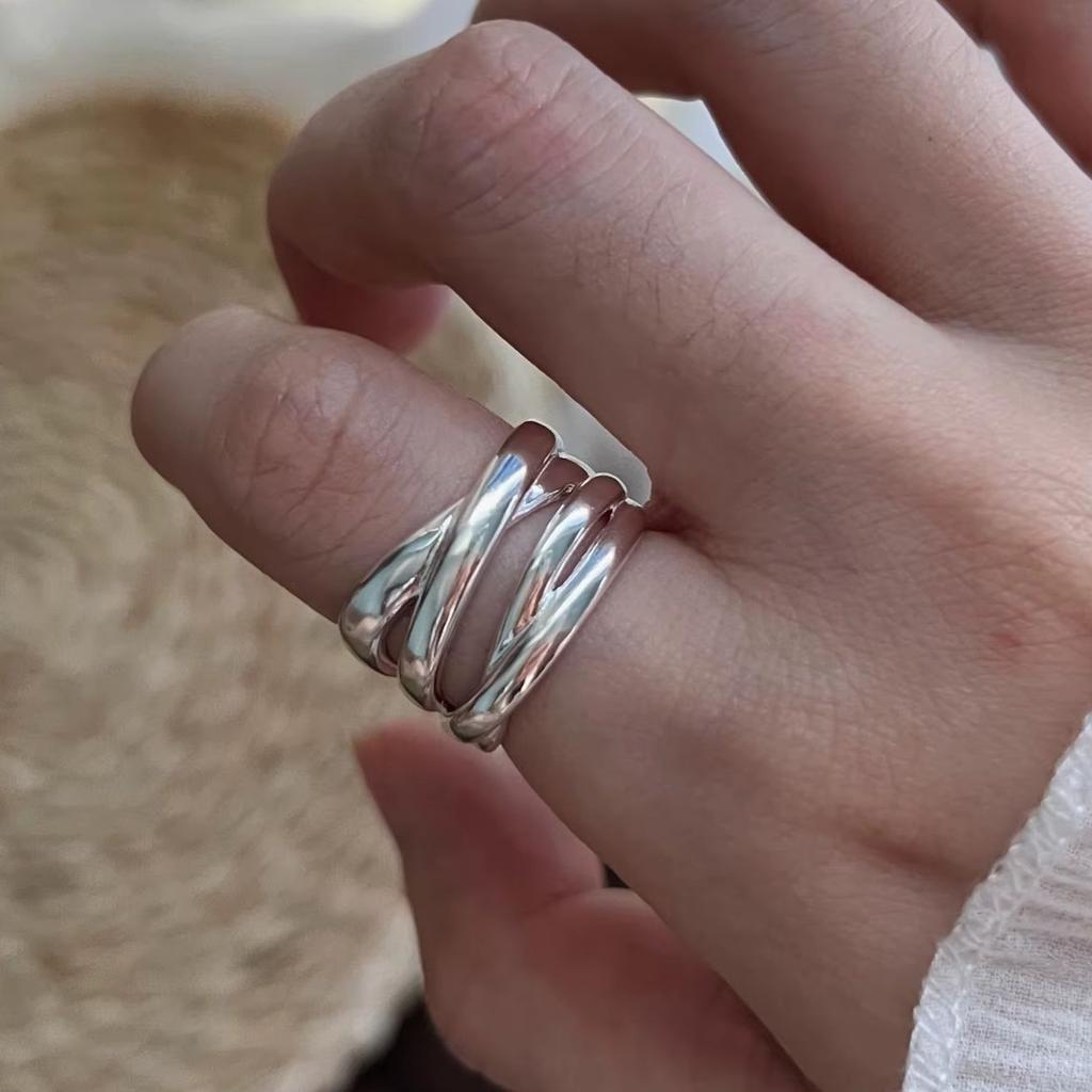 Punk Gold  Color Rings For Women Men Couple Minimalist Handmade Simple Interware Ring Party Jewelry Gifts