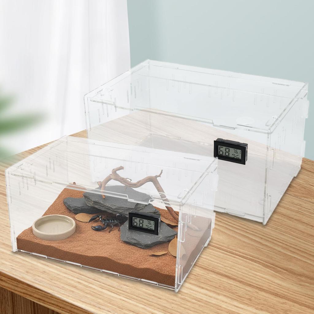 Reptile Terrarium Breeding Tank Hatching Container Versatile Transparent Reptile Feeding Box Tarantula Enclosure for Lizard