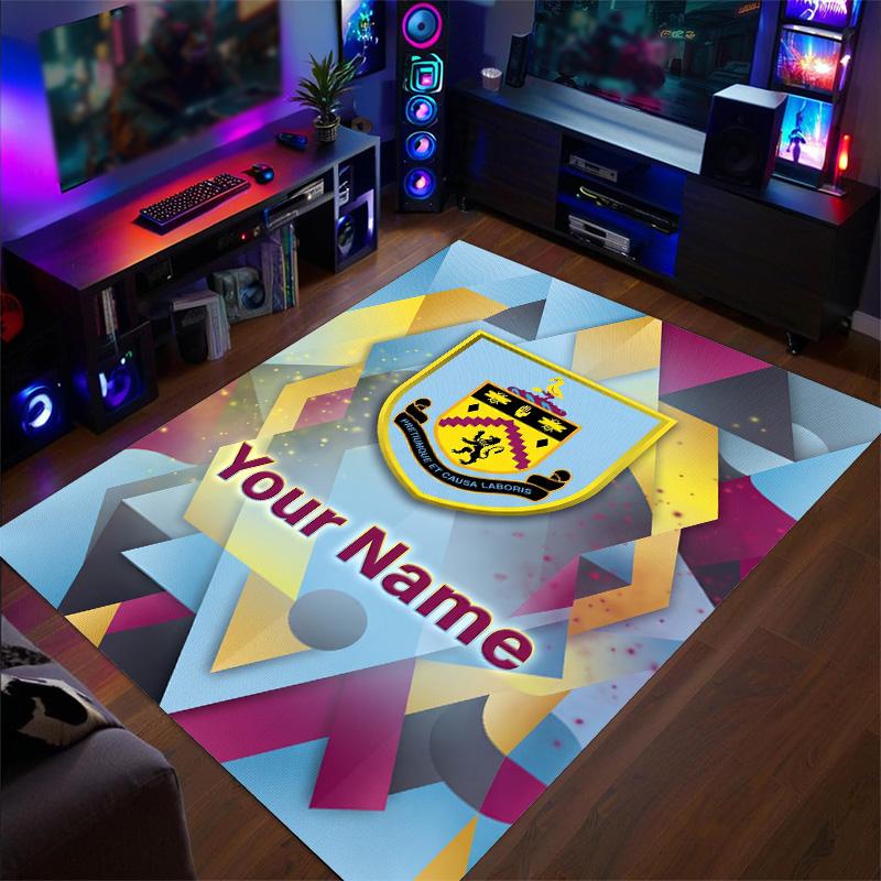 Crystal Velvet Rug Burnley Football Print Custom Name Text Floor Mat Home Decor