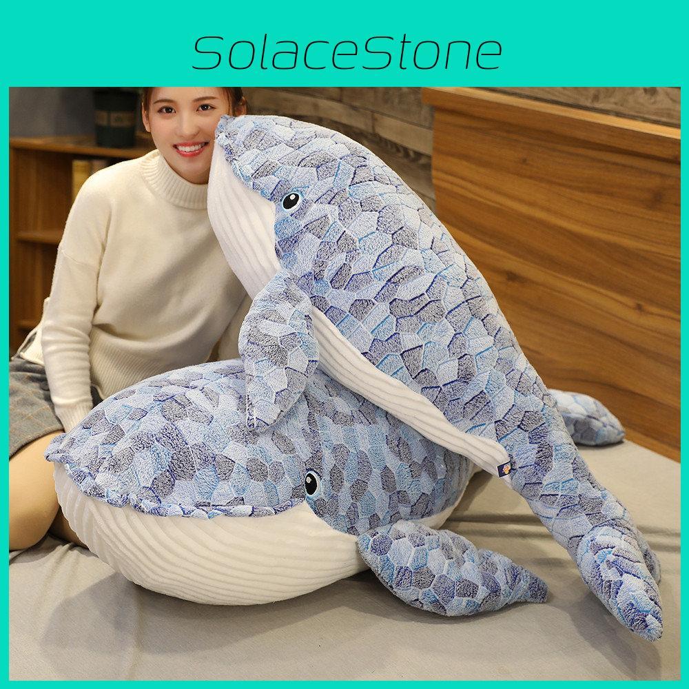 Big Cartoon Blue Whale Plush Toy Cute Sleeping Pillow Girl Birthday Doll Gift