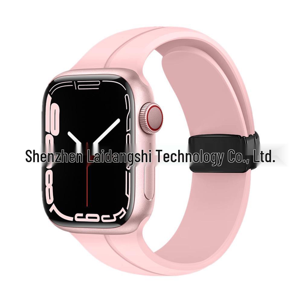 Magnetic Silicone Folding Buckle Band for Apple Watch & iWatch 6/7/8/9/10/SE/Ultra 2