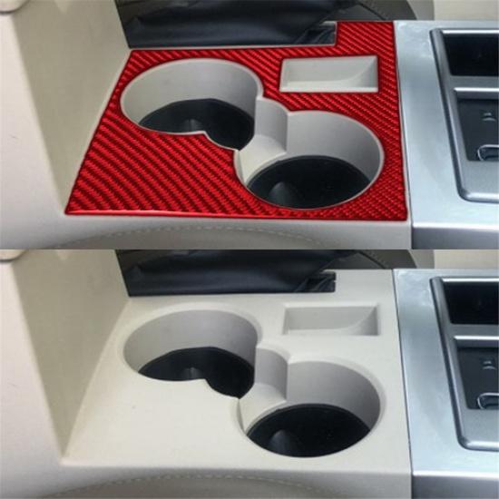 For Jeep Liberty 2008-12 Red Carbon Fiber Floor Console Cupholder Cover Trim