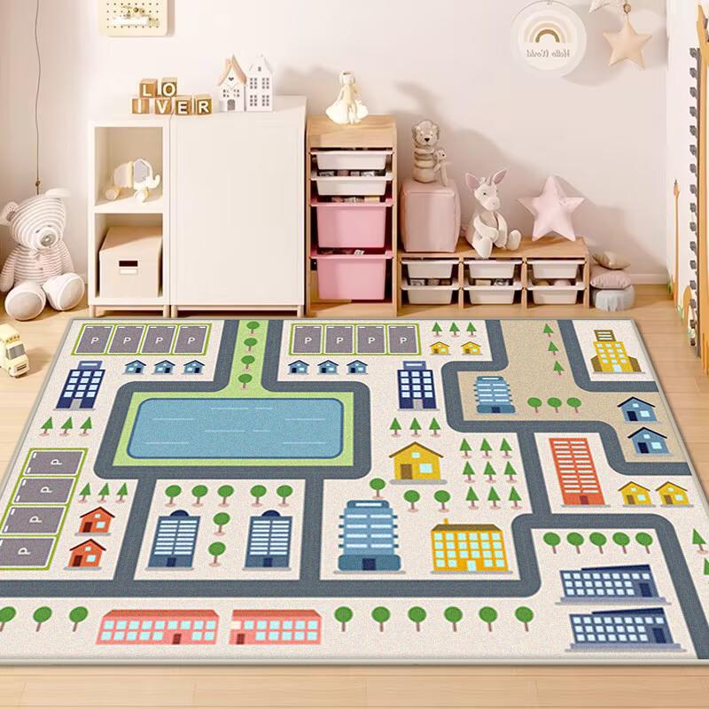 Cartoon Transportation Carpet Living Room Large Area Rug Bedroom Easy To Store Children Game Room Carpets Soft Play Floor Mats